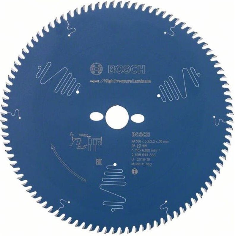 Kreissägeblatt Expert for High Pressure Laminate, 300 x 30 x 3,2 mm, 96 Zähne, Spanwinkel 10° - Bosch