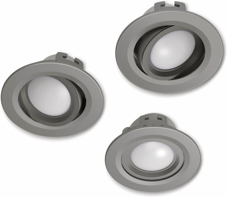 3x WiFi led Einbaustrahler 5W/32W Satin Nickel