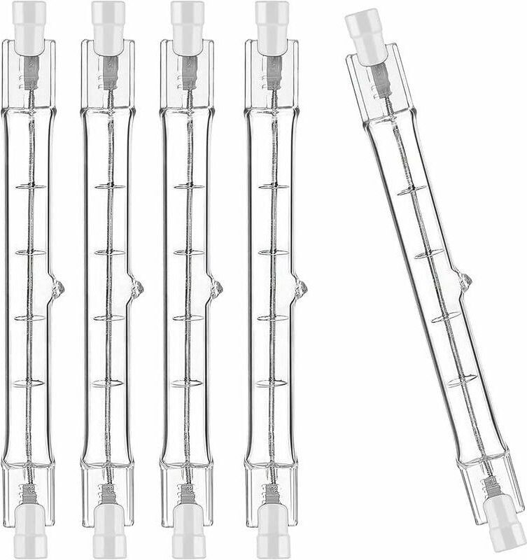5er-Pack R7S-Halogenlampe 118 mm 300 w 230 v, R7S-Halogenstab 118 mm, R7S-Halogenlampe Dimmbare Halogenstablampe für Bau...