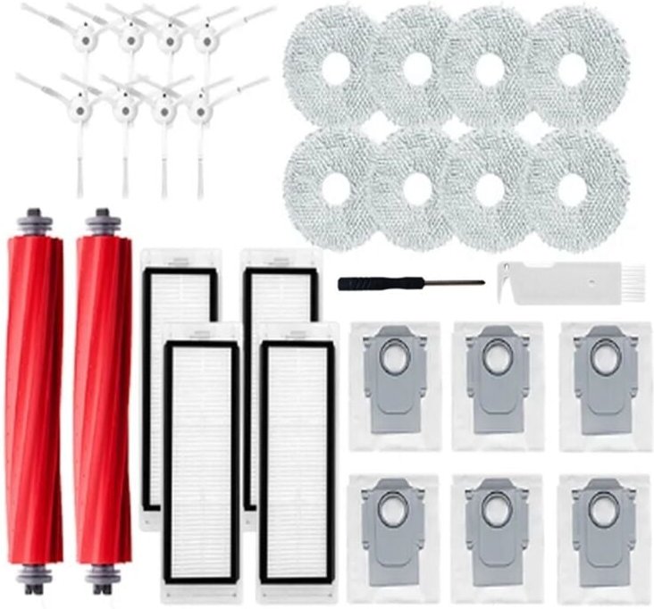 Für q Hauptseitenbürste Hepa-Filter Mopptücher Staubbeutel
