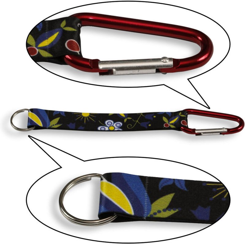 Kurzes Schlüsselband mit kaschubischer Volksschäkel, schwarz