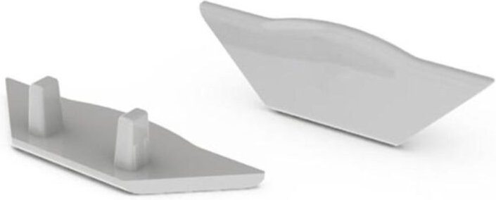 Abs-Endkappe Für Led-Profil 'Alu-Corner' - Ohne Kabelloch - Grau