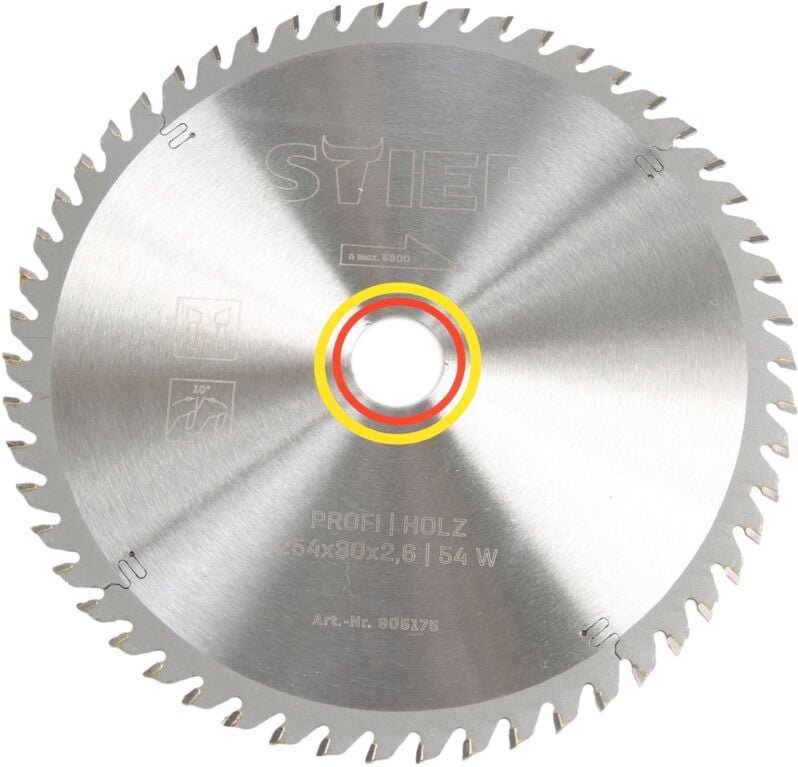 Profi Kreissägeblatt, Holz, 254x2,6x30, 54 Wechselzähne, gehärtet, 10° Spanwinkel - Stier