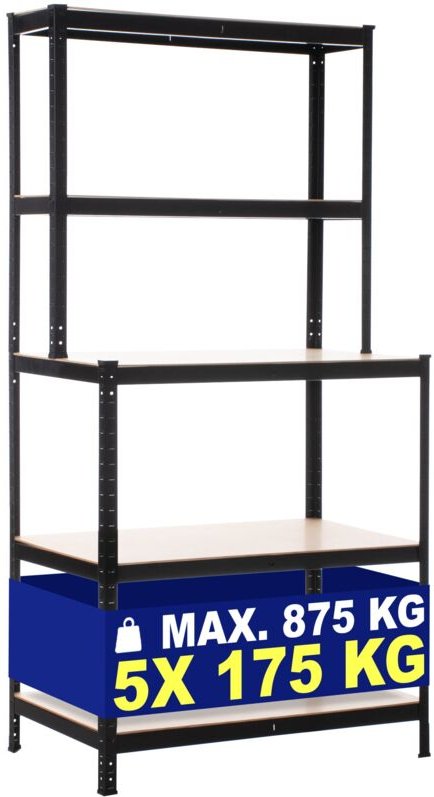 Steckregal mit Werkbank schwarz