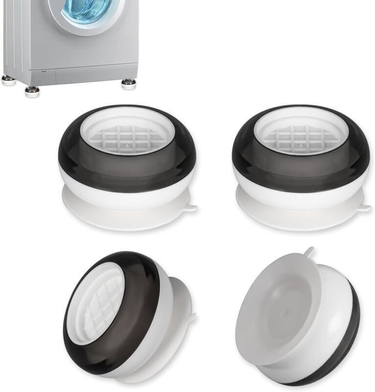 Waschmaschinen-Pads, 4 Stück universelle Antivibrationsmatten für Waschmaschinen, rutschfeste Unterseite, stoßdämpfende ...