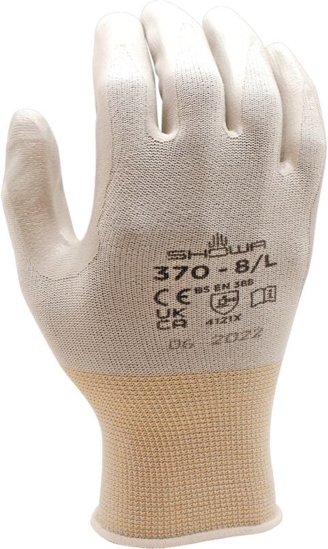 370W Nahtloser Arbeitshandschuh, Nylonhandfläche, Nitril, Allzweck, 6/S - Showa