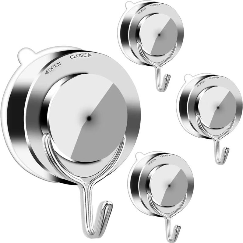 Ganchos para toallas con ventosa (4 unidades): ganchos multiusos sin necesidad de taladrar para baño y cocina. Ganchos c...