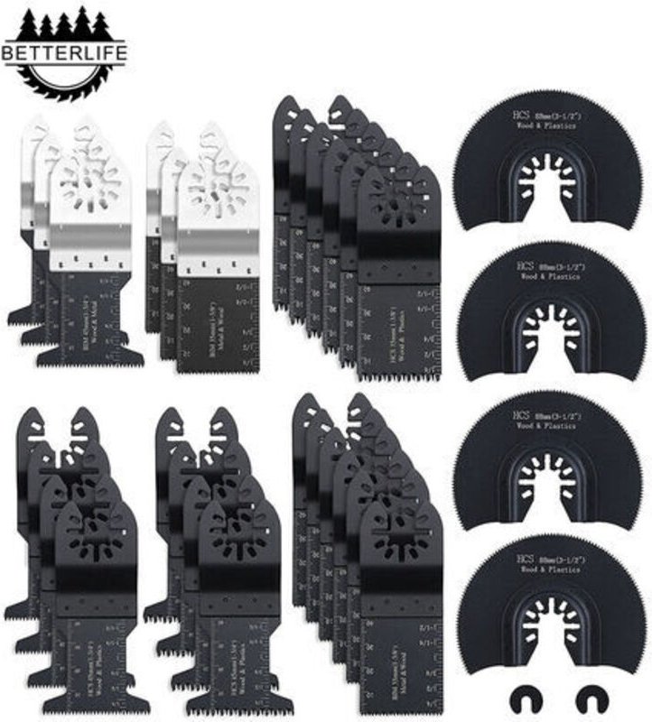 Betterlife 32-teiliges Multifunktions-Sägeblatt-Zubehörset für Multifunktions-Oszillationswerkzeuge, Universal-Sägeblatt...
