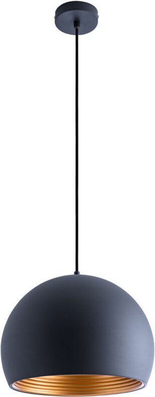 Pendelleuchte Hängelampe Küchenlampe Hängend Esstischlampe Ø36cm Innen Gold ohne Leuchtmittel, Anthrazit-Gold - Paco Hom...