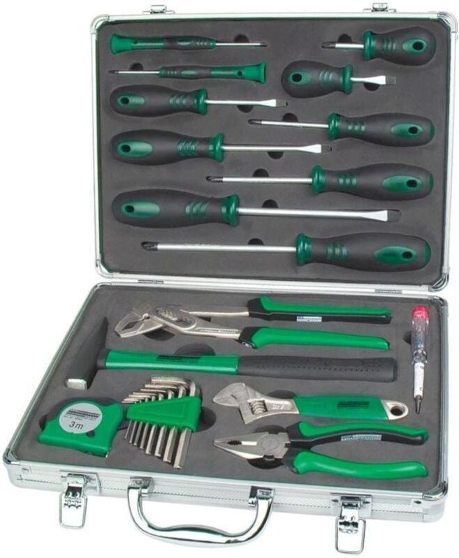 Brüder Mannesmann - M29024 Werkzeugset Heimwerker im Koffer 24teilig