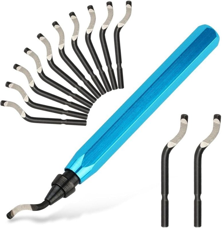 Entgratwerkzeug mit 12 HSS-Klingen, 3D-Druck-Entgratwerkzeug, Entgratwerkzeug für Metall, Harz, Kupfer, Kunststoff, PVC-...