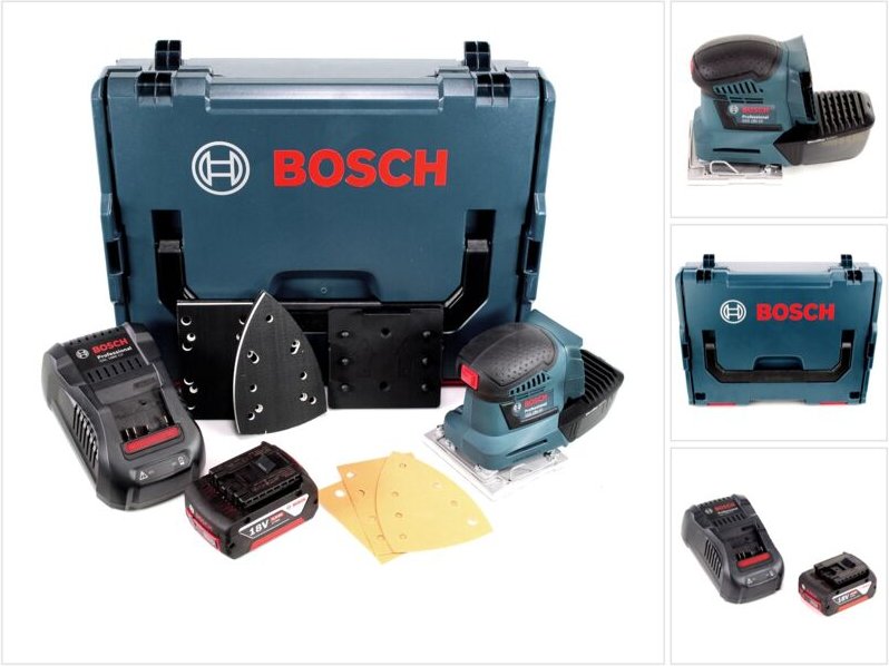 Bosch GSS 18V-10 Akku Schwingschleifer 18V + 1x Akku 5,0Ah + Ladegerät + L-Boxx
