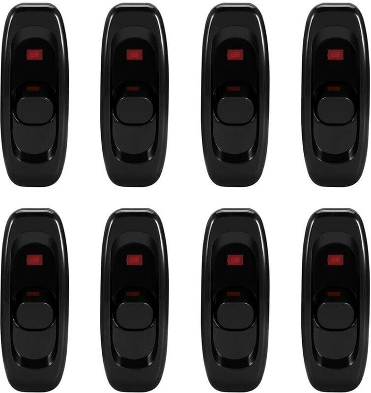 Inline-Schalter Schnurschalter, 8-teiliger Inline-Schalter, Wippschalter Zwischenschalter, für Nachttischlampe Schreibti...