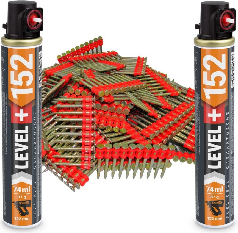 Contoo - Gaskartusche L+152 x 2 St. + Betonnägel 38mm 1000 St HB42