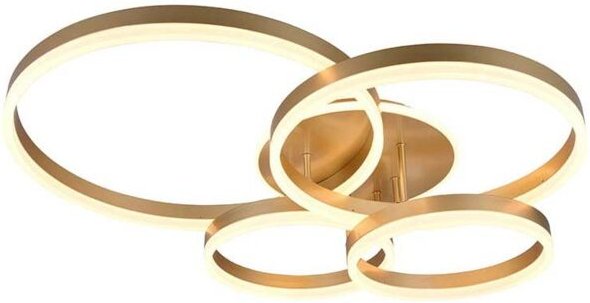 Deckenlampe LED Wohnzimmerlampe Memoryfunktion goldfarben Fernbedienung L 80 cm