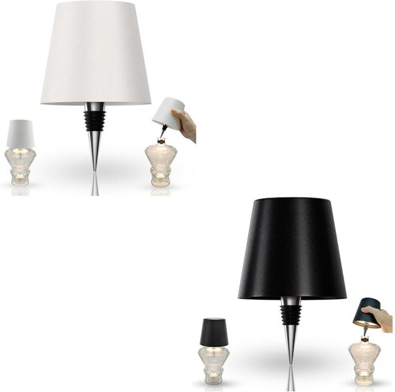 Trade Shop - Lampenschirm für Flasche LED Wein Wiederaufladbares dimmbares Licht drahtloses Wohnzimmer -