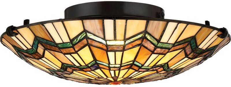 Elstead - Alcott - 2 leichte Tiffany-Unterputzmontage - Bronze-Finish, E27