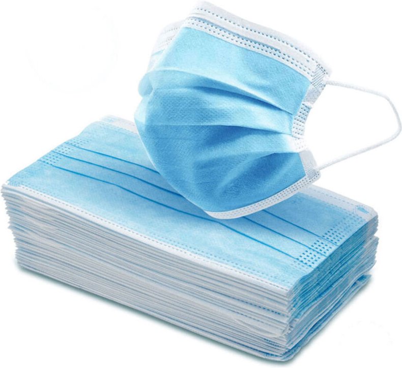 Chirurgische Maske, blau, mit Gummiband, Typ IIR, 50 Stück.