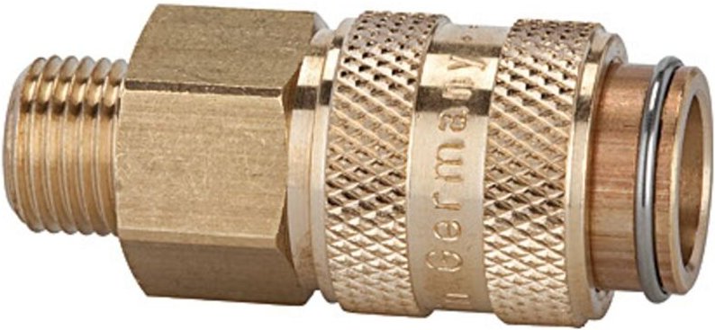 Schnellverschlusskupplung nw 5, Messing blank, g 1/8 ag - Riegler