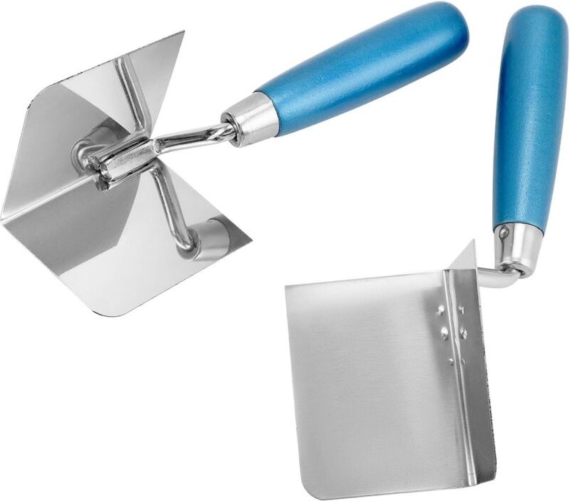 BEBUSINGOTO Set mit 2 Eckkellen 80 x 60 mm, für den Innen- und Außenbereich, Edelstahl, für professionelle Putz- und Tro...