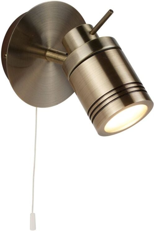 Searchlight - Samson - led 1 Licht Badezimmer Wandstrahler Antik Messing IP44, GU10