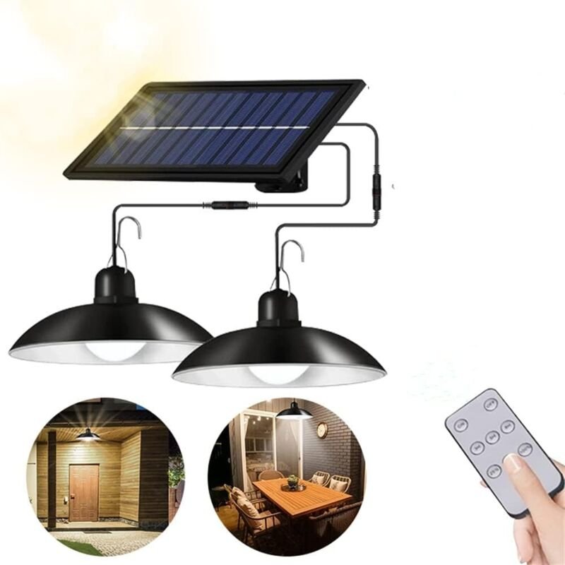 Solarleuchte Außen, 62 led 4 Modi mit Bewegungsmelder, Fernbedienung, 360° verstellbares Solarpanel, 3 Helligkeiten, IP6...