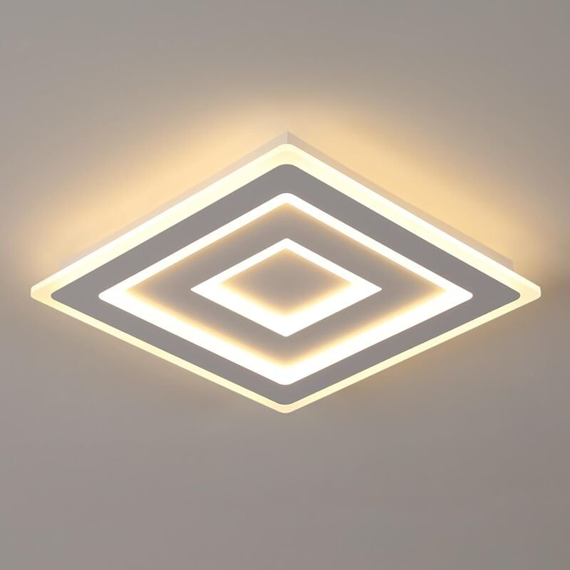 Comely - Moderne led Deckenleuchte Quadratisch, led Deckenlampe 52W, Deckenleuchte aus Weißem Acryl ø 40cm für Schlafzim...