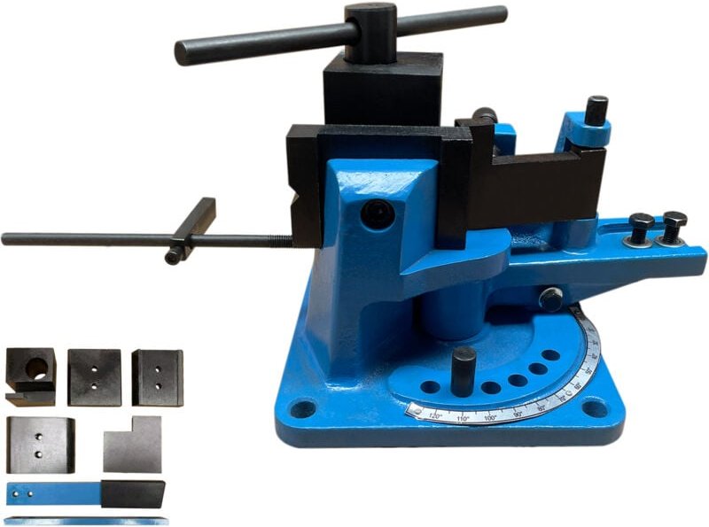 Winkelbiegegerät, 120° Biegewinkel Winkelbieger Biegemaschine, Warmbiegen und Kaltbiegen Winkelbieger, 5 Matrizen Manuel...