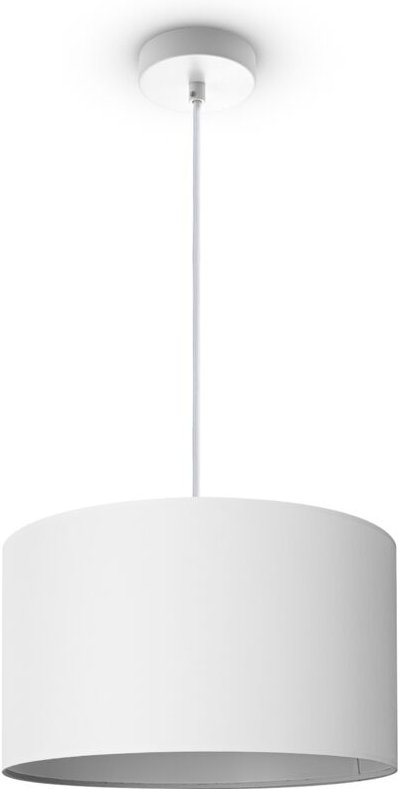 Deckenleuchte Wohnzimmer Pendelleuchte Esstisch Esszimmerlampe E27 Uni Stoff Pendelleuchte - Weiß, Weiß (Ø38 cm) - Paco ...
