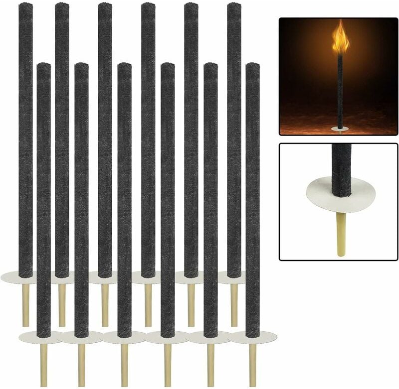 Fackeln für Draußen, Fackeln Brennzeit 100 min, Wachsfackeln mit 12cm Griff Fackeln für Fackelwanderung Fackel für Nacht...
