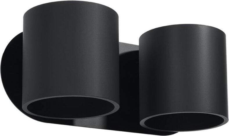 Twin Round Up & Down Wall Lamp Black G9 Twin Round Up & Down Wandleuchte Schwarz G9