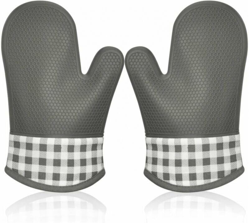 Cyslmuk - Silikon-isolierte Ofenhandschuhe, Ofenhandschuhe, Topfhandschuhe, dicke isolierte Kochhandschuhe für Grillen, ...