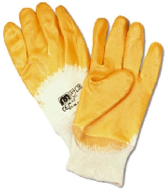 Gelber Nitrilhandschuh mit Baumwolle 688NTF 9