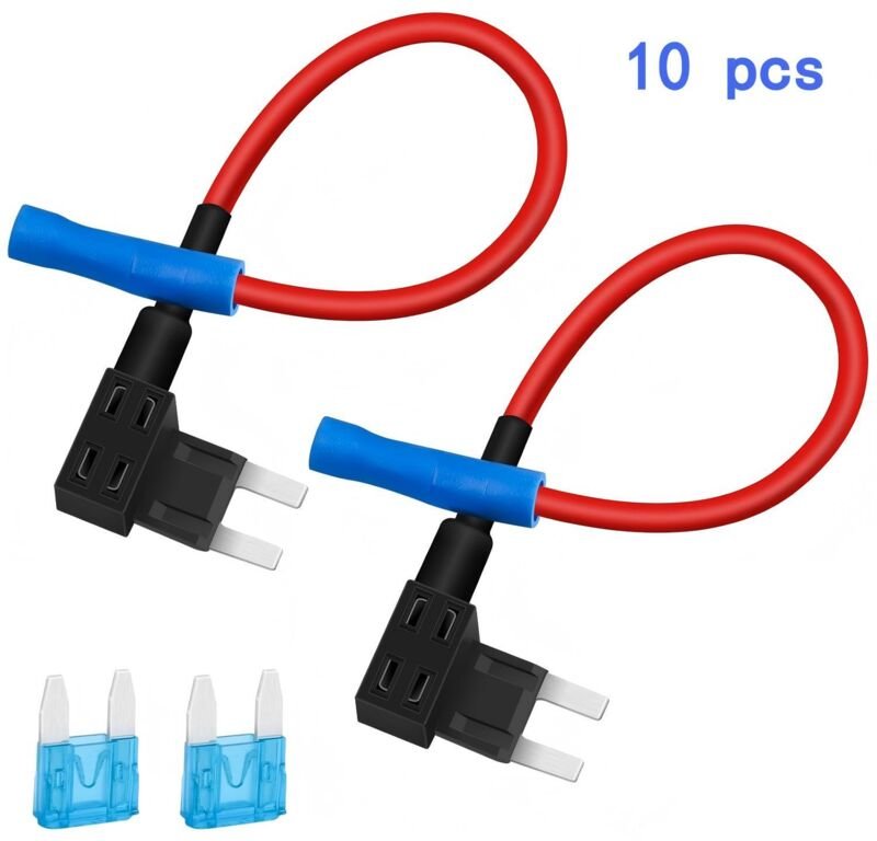 10er-Pack Sicherungen mit Schaltungsadapter – Sicherungshalter mit zwei Steckplätzen und Autosicherung – für Auto, LKW, ...