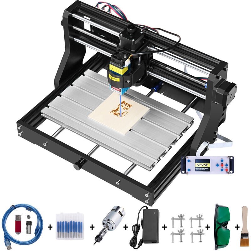 Thumbnail - Vevor 2500 mW cnc 3018 diy Graviermaschine Pro 300x180x45mm Engraving Machine 3 Achse Mini Lasergravierer mit grbl Steue...