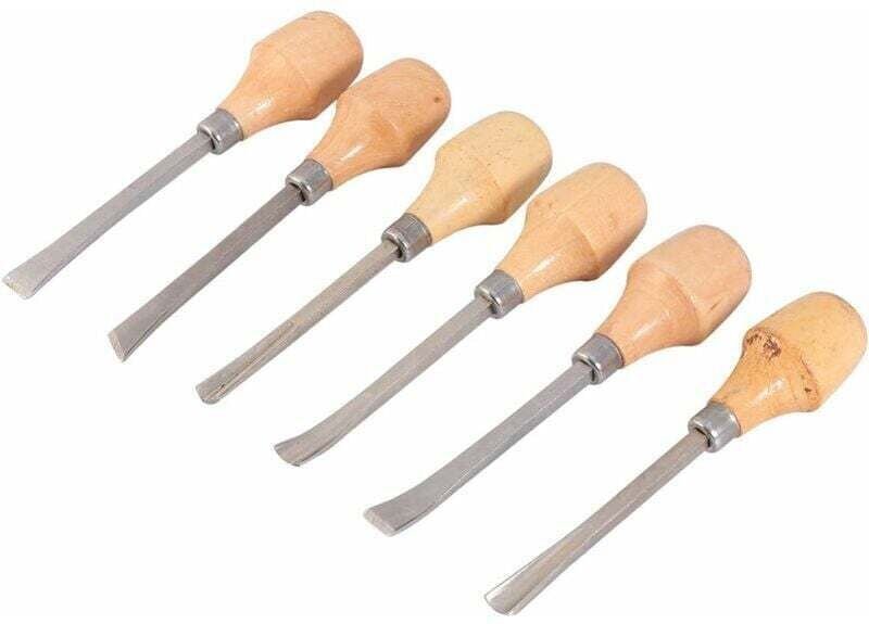 Gabrielle - 6-teiliges professionelles Holzschnitzmeißel-Set mit Stahlgriff, Schnitzwerkzeug-Sets für Anfänger, Bastler,...
