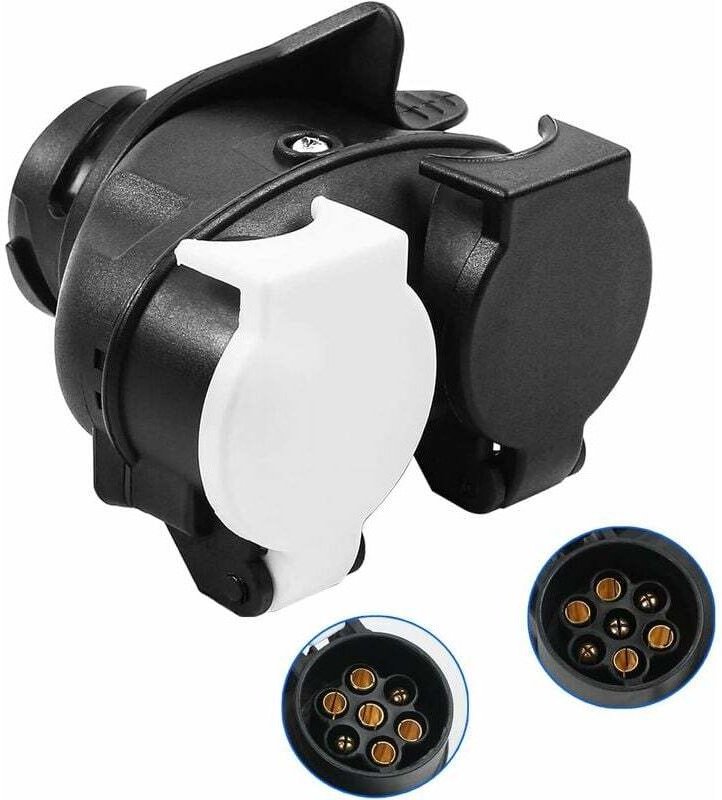 13-poliger Auto-auf-7-poliger Steckdosenadapter 12 V, 2-in-1-Anhängeradapter-Konverter, 13-poliger auf 7-poliger Anhänge...
