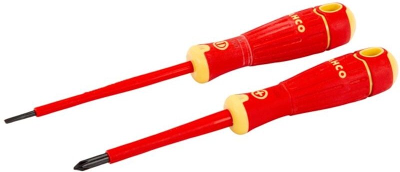 BahcoFIT Satz isolierte Schraubendreher mit Mehrkomponentengriff für Schlitz- und Phillips-Schrauben, gemäß VDE zertifiz...