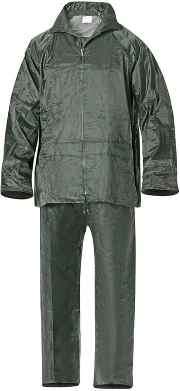 Grüner Regenanzug aus Nylon Größe 9-XXL