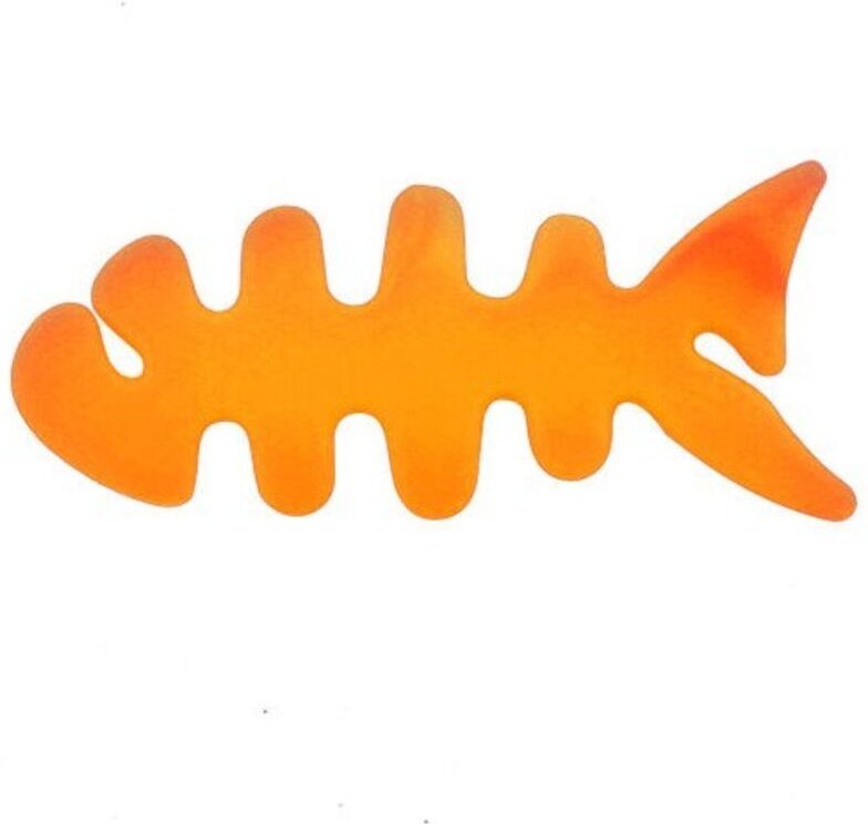 Orangefarbener Kopfhörerkabel-Organizer in Fischform