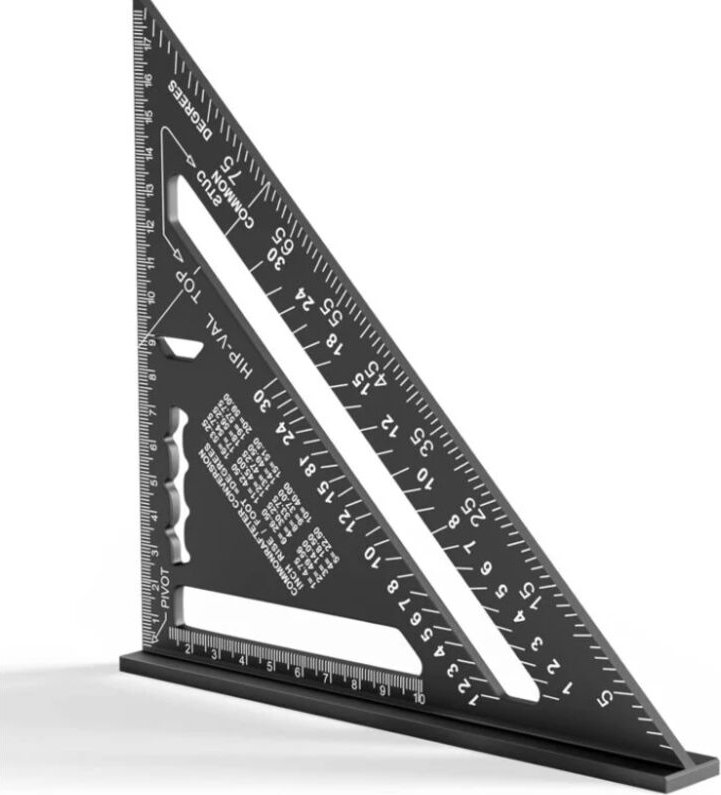 Lntyq 180 mm Equerre Menuisier, Aluminium Regle, équerres de charpentier triangulaire épaissi à 45 90 Degres, haute préc...