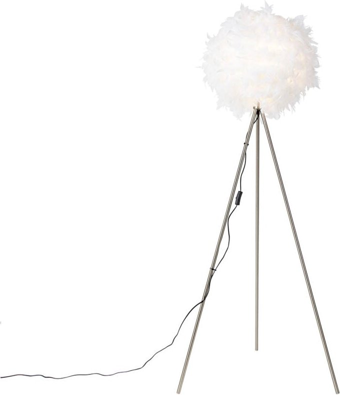 Pfiffige romantische Stehlampe weiß inkl. Wifi A60 - Feather