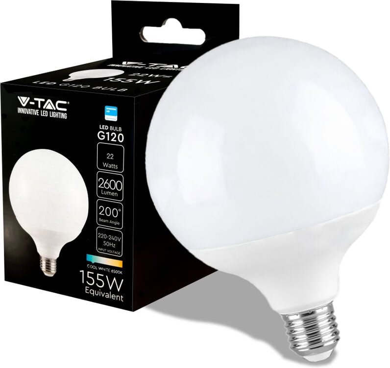 V-tac - Led-globallampe g120 22w e27 6500k vt-242-n -20023- 2120023