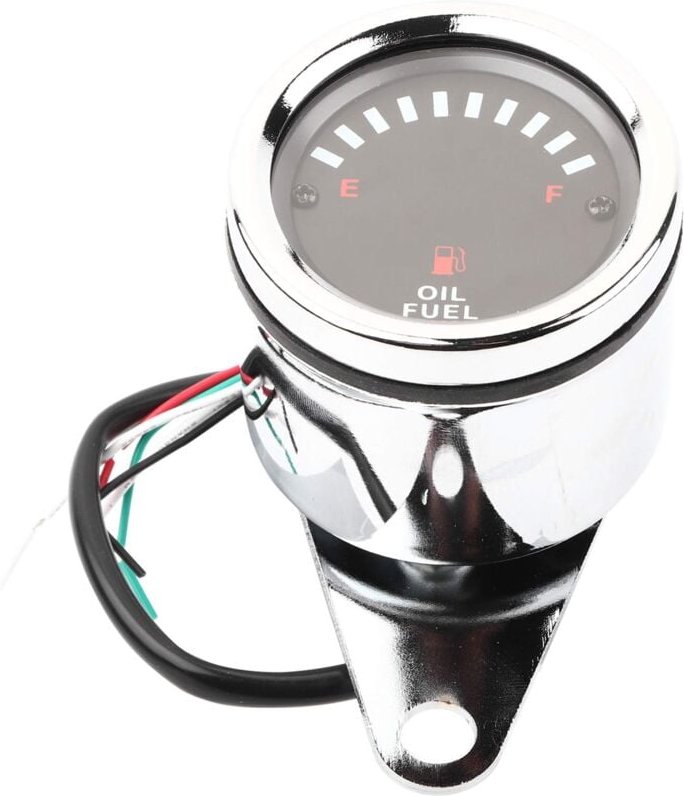 Akozon Tankanzeige, DC 12V Universal Aluminium Motorrad Auto LED-Anzeige Elektrische Tankanzeige Elektronische Ölanzeige