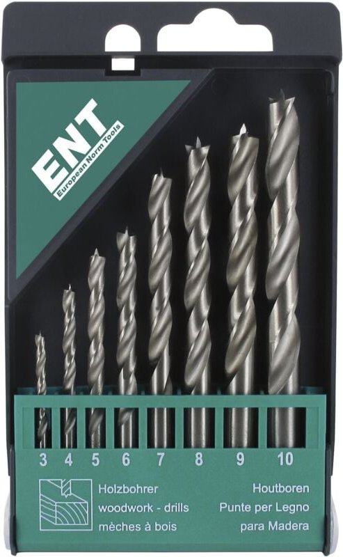 Ent European Norm Tools - ent Holzspiralbohrer-Kassette hss-g Bohrer ø 3-10 mm 8-teilig