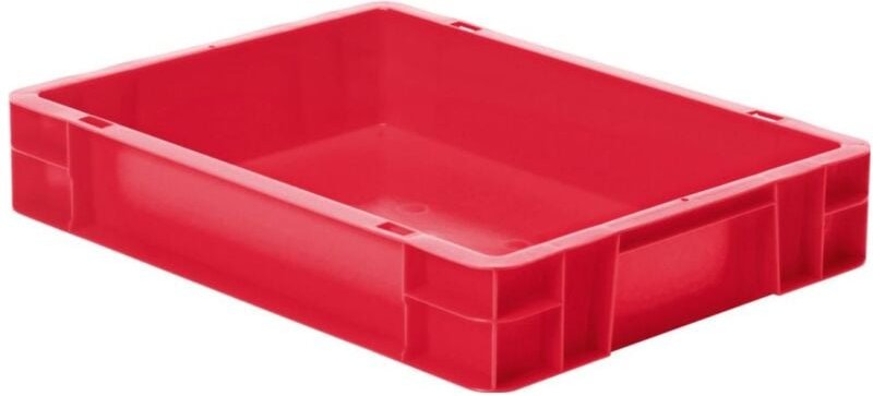 Transport-Stapelkasten 400x300x75 mm rot, geschlossen ohne Griffloch