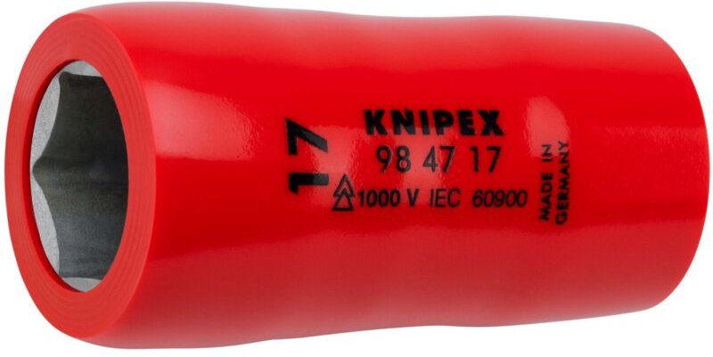 Knipex - 98 47 17 Steckschlüsseleinsatz für Sechskantschrauben mit Innenvierkant 1/2' 55 mm