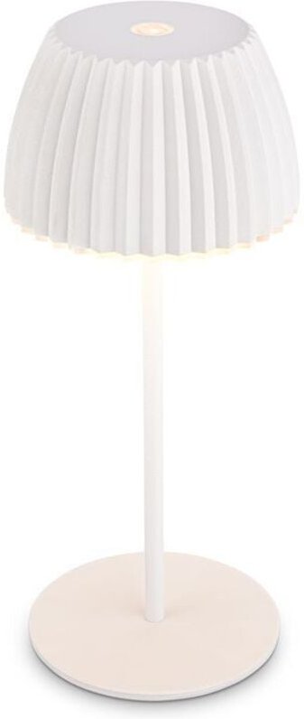B.k.licht - Riffle Mini led Tischlampe Akku Tischleuchte Dimmbar Kabellos Touch IP44 Weiß
