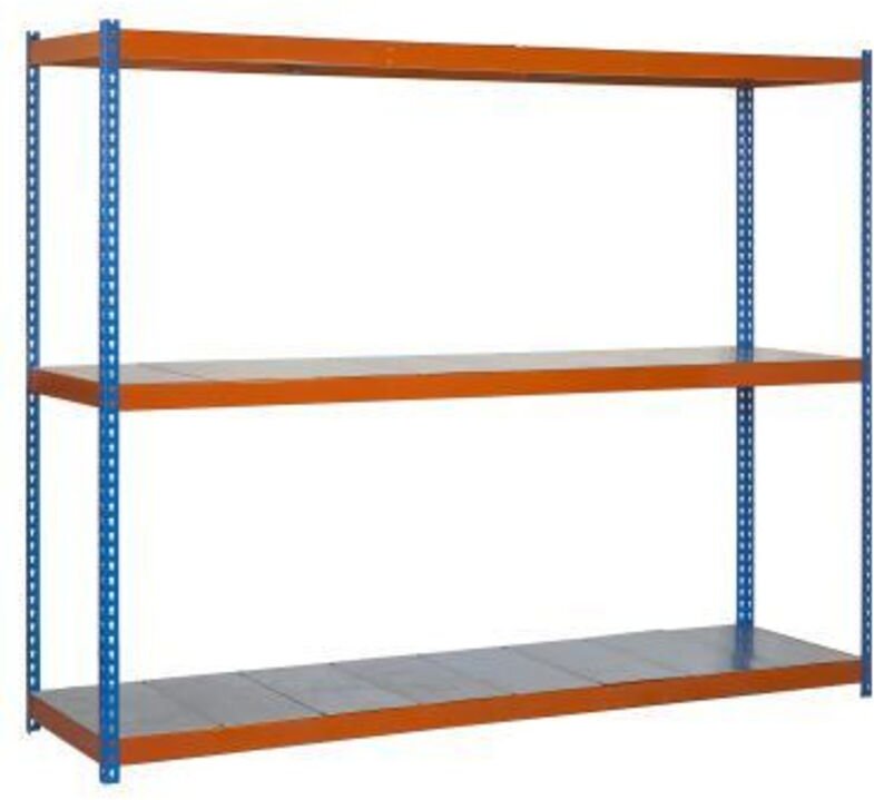 Simonrack Robuste, galvanisierte Metallregal in Blau und Orange