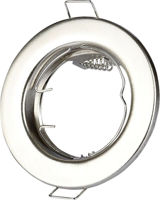 Thumbnail - Clareo - v-tac Runder LED-Einbaustrahlerhalter GU10 und GU5.3 (MR16) Farbe Nickel satiniert (Box mit 2 Stück)